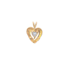 Load image into Gallery viewer, 10K Mystic Topaz Heart Love Symbol Diamond Pendant Yellow Gold