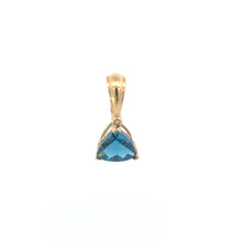 Load image into Gallery viewer, 14K Trillion Blue Topaz Diamond Statement Pendant Yellow Gold