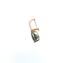 Load image into Gallery viewer, 14K Trillion Blue Topaz Diamond Statement Pendant Yellow Gold