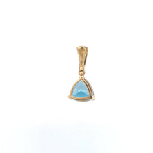 Load image into Gallery viewer, 14K Trillion Blue Topaz Diamond Statement Pendant Yellow Gold