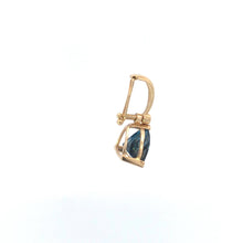 Load image into Gallery viewer, 14K Trillion Blue Topaz Diamond Statement Pendant Yellow Gold