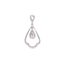 Load image into Gallery viewer, 10K 0.75 Ctw Diamond Pear Scalloped Dangle Pendant White Gold