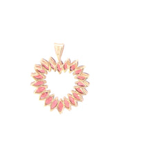 Load image into Gallery viewer, 10K Marquise Garnet Vintage Heart Love Pendant Yellow Gold