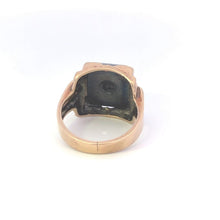 Load image into Gallery viewer, 10K Art Deco Hematite Diamond Vintage Statement Ring Yellow Gold