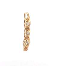 Load image into Gallery viewer, 10K 0.20 Ctw Diamond Twist Dancing Diamond Drop Pendant Yellow Gold
