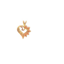 Load image into Gallery viewer, 10K Garnet Heart Diamond Love Symbol Romantic Pendant Yellow Gold