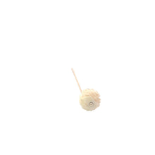 Load image into Gallery viewer, 10K Carved Alabaster Rose Flower Diamond Stick Pin Yellow Gold
