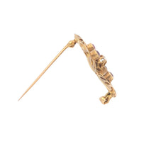 Load image into Gallery viewer, 10K Victorian Ruby Diamond Floral Clover Pin/Brooch Yellow Gold