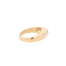 Load image into Gallery viewer, 10K Men's Round Baguette Accent CZ Statement Ring Yellow Gold