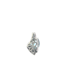 Load image into Gallery viewer, Sterling Silver 14K Gold Trillion Blue Topaz Diamond Pendant