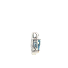Load image into Gallery viewer, Sterling Silver 14K Gold Trillion Blue Topaz Diamond Pendant