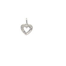 Load image into Gallery viewer, 10K Geometric Textured Cute Heart Love Symbol Charm/Pendant White Gold