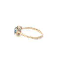 Load image into Gallery viewer, 10K Heart Blue Topaz Diamond Accent Vintage Ring Yellow Gold