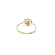 Load image into Gallery viewer, 10K Heart Blue Topaz Diamond Accent Vintage Ring Yellow Gold