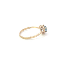 Load image into Gallery viewer, 10K Heart Blue Topaz Diamond Accent Vintage Ring Yellow Gold