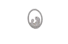 Load image into Gallery viewer, 10K Oval Diamond Mother & Child Love Mom Pendant White Gold