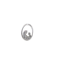 Load image into Gallery viewer, 10K Oval Diamond Mother & Child Love Mom Pendant White Gold