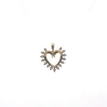 Load image into Gallery viewer, 10K Diamond Heart Love Symbol Romantic Pendant Yellow Gold