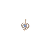Load image into Gallery viewer, 10K Heart Syn. Sapphire Vintage Love Pendant Yellow Gold