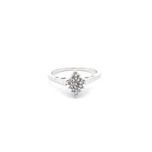 Load image into Gallery viewer, 10K Vintage Classic Squared Cluster Statement Ring White Gold