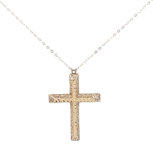 10K Squared Cross Vintage Christian Chain Necklace 18
