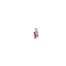 Load image into Gallery viewer, 14K Princess Amethyst Solitaire Vintage Pendant Yellow Gold