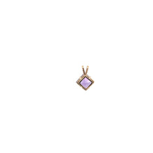 Load image into Gallery viewer, 14K Princess Amethyst Solitaire Vintage Pendant Yellow Gold