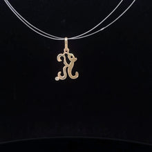Load image into Gallery viewer, 14K K Diamond Cursive Letter Initial Monogram Charm/Pendant Yellow Gold