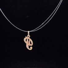 Load image into Gallery viewer, 14K P Cursive Monogram Letter Initial Charm/Pendant Yellow Gold