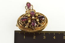 Load image into Gallery viewer, 14K Victorian Seed Pearl Tourmaline Statement Pin/Brooch Yellow Gold
