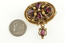 Load image into Gallery viewer, 14K Victorian Seed Pearl Tourmaline Statement Pin/Brooch Yellow Gold