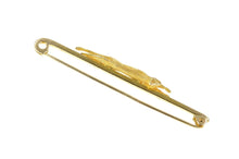 Load image into Gallery viewer, 9K Greyhound Racing Dog Breed Ornate Bar Pin/Brooch Yellow Gold