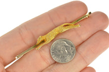 Load image into Gallery viewer, 9K Greyhound Racing Dog Breed Ornate Bar Pin/Brooch Yellow Gold