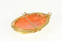 Load image into Gallery viewer, 10K Victorian Seed Pearl Carved Lady Cameo Pendant/Pin Yellow Gold
