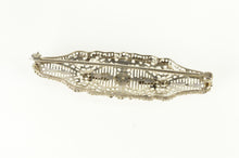 Load image into Gallery viewer, 10K Art Deco Diamond Filigree Two Tone Leaf Ornate Pin/Brooch White Gold