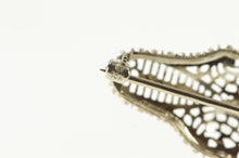 Load image into Gallery viewer, 10K Art Deco Diamond Filigree Two Tone Leaf Ornate Pin/Brooch White Gold