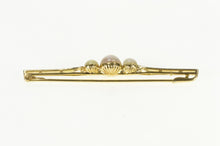 Load image into Gallery viewer, 14K Pearl Diamond Accent Ornate Retro Bar Pin/Brooch Yellow Gold