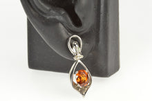 Load image into Gallery viewer, 14K 1.79 Ctw Mexican Fire Opal Diamond Dangle Earrings White Gold