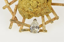 Load image into Gallery viewer, 14K 0.63 Ct Pear Diamond Raw Nugget Geometric Pin/Brooch Yellow Gold