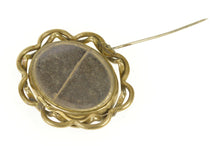 Load image into Gallery viewer, Gold Filled Victorian Photograph Fabric Spinning Mourning Pin/Brooch
