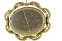 Load image into Gallery viewer, Gold Filled Victorian Photograph Fabric Spinning Mourning Pin/Brooch