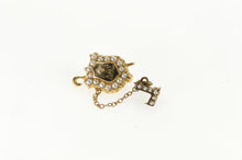 Load image into Gallery viewer, 14K Delta Theta Sigma Agricultural Lapel Chain Pin/Brooch Yellow Gold