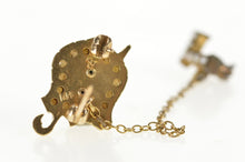 Load image into Gallery viewer, 14K Delta Theta Sigma Agricultural Lapel Chain Pin/Brooch Yellow Gold