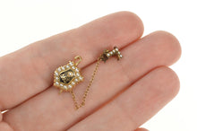 Load image into Gallery viewer, 14K Delta Theta Sigma Agricultural Lapel Chain Pin/Brooch Yellow Gold