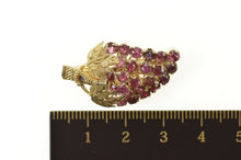 Load image into Gallery viewer, 14K 2.16 Ctw Ruby Grape Bunch Cluster Art's & Crafts Pin/Brooch Yellow Gold