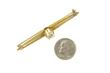 Load image into Gallery viewer, 14K Victorian Cushion Solitaire Ornate Bar Pin/Brooch Yellow Gold