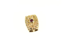 Load image into Gallery viewer, 14K Ornate Garnet Scroll Design Slide Bracelet Charm/Pendant Yellow Gold