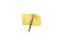 Load image into Gallery viewer, 18K Columbian Emerald Textured Square Lapel Pin/Brooch Yellow Gold