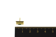 Load image into Gallery viewer, 18K Columbian Emerald Textured Square Lapel Pin/Brooch Yellow Gold