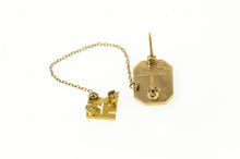 Load image into Gallery viewer, 14K PI Black Enamel Seed Pearl 25 Years Lapel Pin/Brooch Yellow Gold